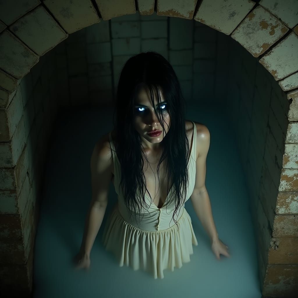 Irma Vep Channels Sadako Yamamura in Cinematic Film Still