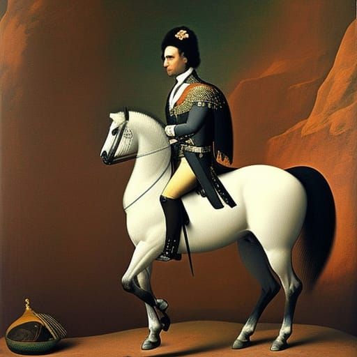 Fantastical Biopunk Centaur in Naive Art Style