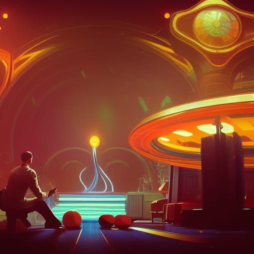 Television Gameshow Concept Art in Post-Impressionist Style