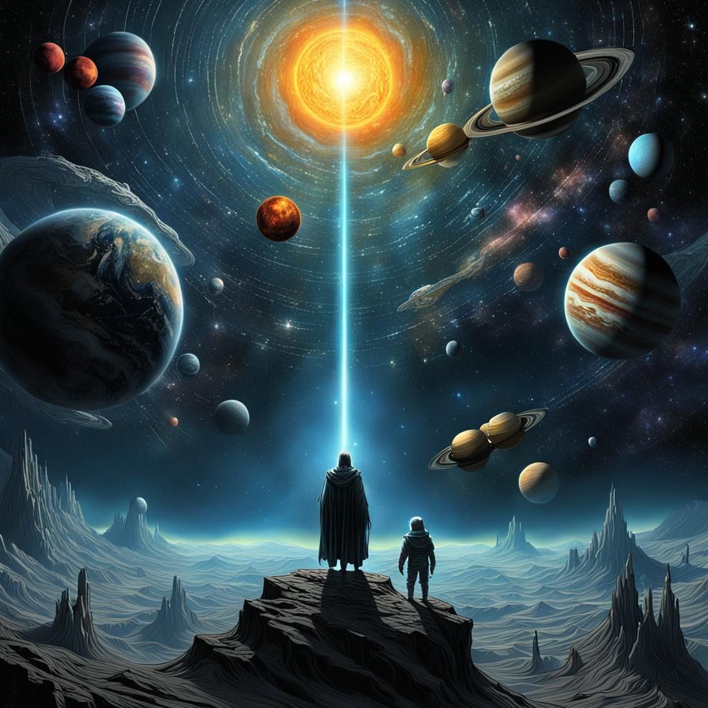 Horror Solar System in Dark Fantasy Style