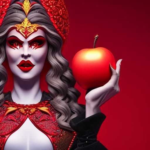 Wicked Witch's Glowing Apple, Hyperdetailed Digital Art