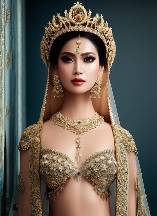 Ethereal Queen in Antique Majesty