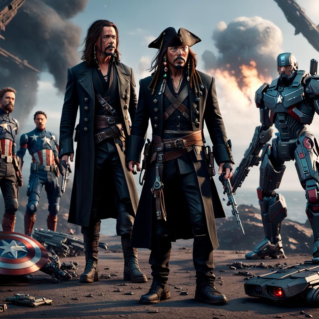 Jack Sparrow, John Wick in Avengers Endgame Battle