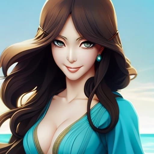 Marin Kitagawa Laughing in Forest: Hyperrealistic Anime Art