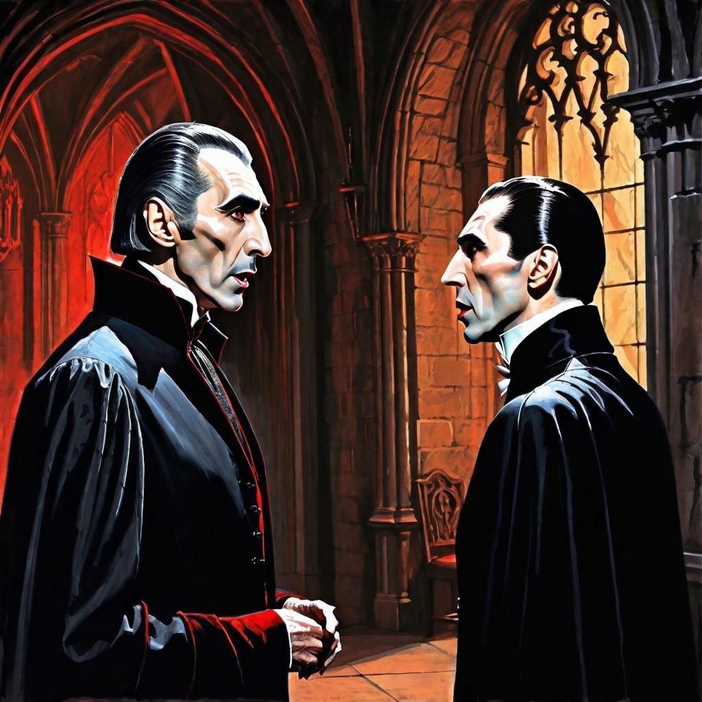 Count Draculas Meeting in Castle Hall: Matte Painting
