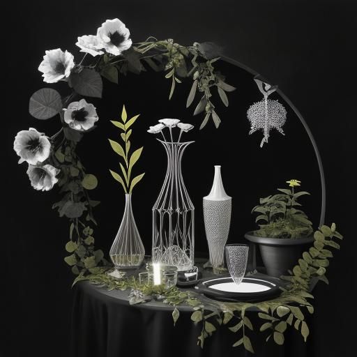 Surreal Rayograph of Gothic Keys and Bone