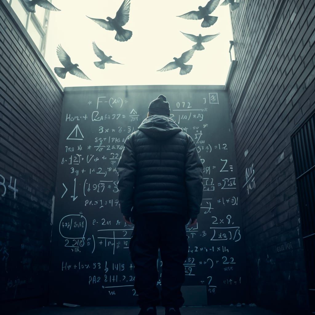 Urban Street Scene with Rapper in Moncler Coat