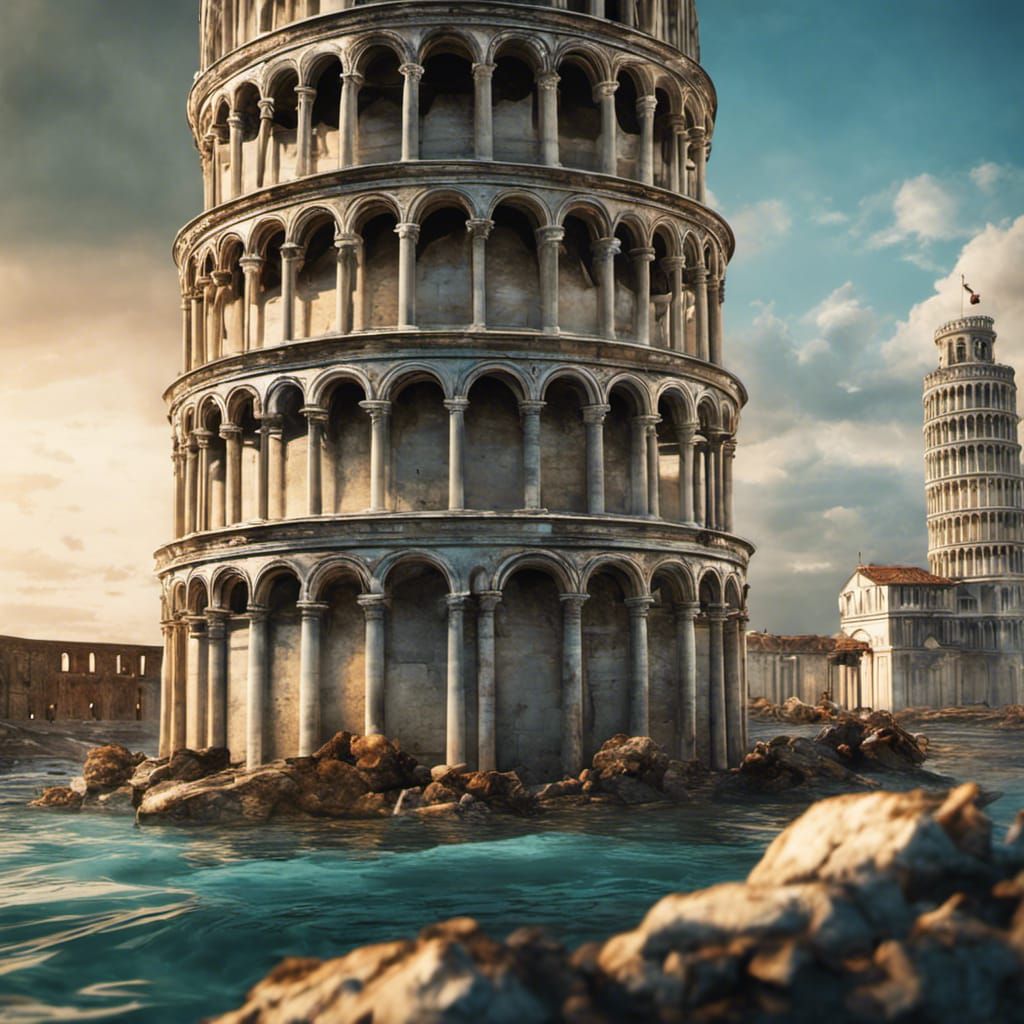 Post Apocalyptic Leaning Tower Of Pisa