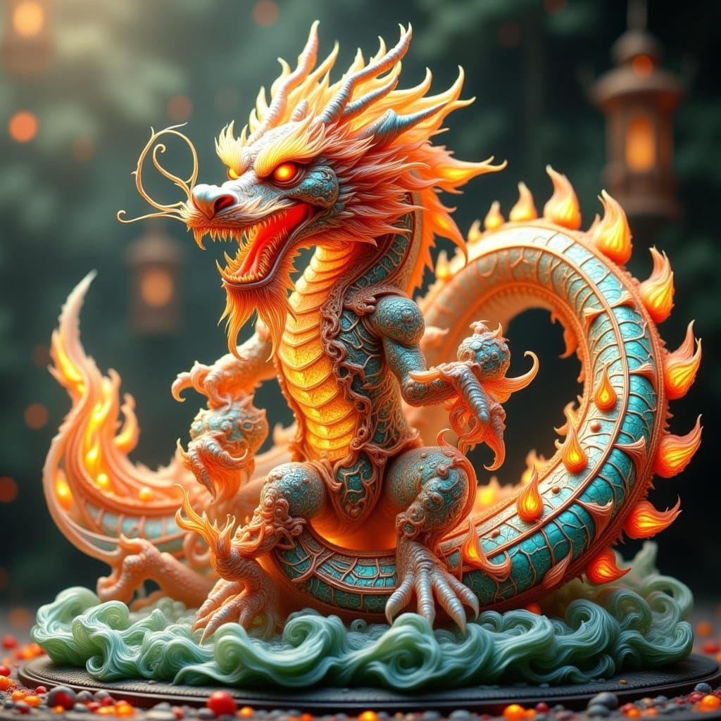 Majestic Chinese Dragon with Glowing Aura