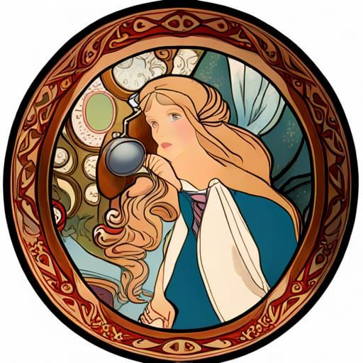 Alice in Wonderland, Alphonse Mucha Style