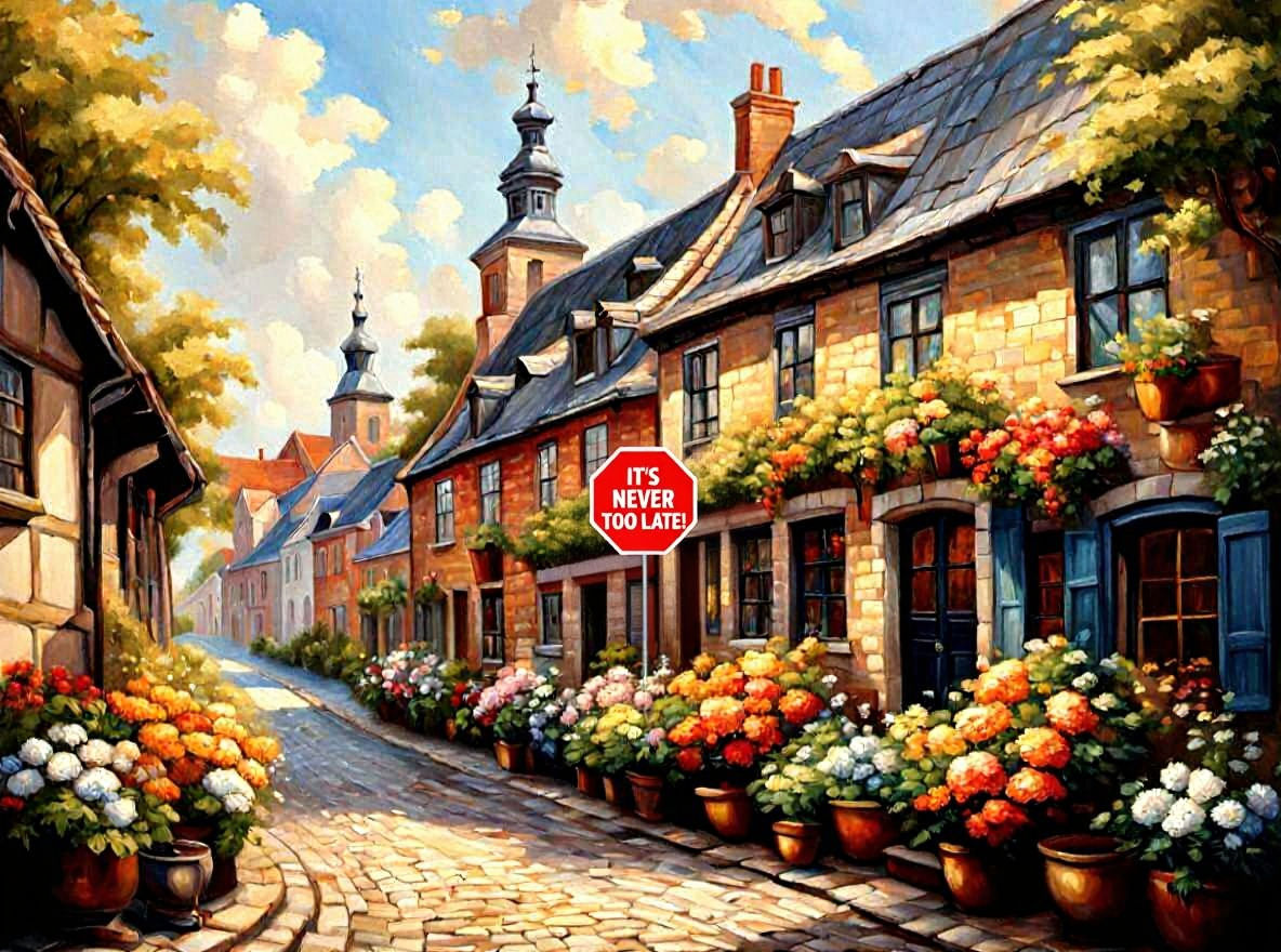 Summer Village Scene in Dutch Golden Age Style