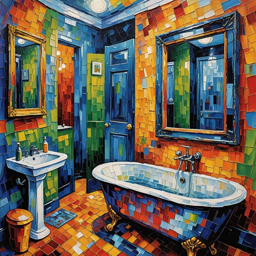 Had fo paint bathroom let night cafe do it for me 😍