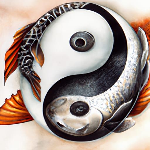 Yin Yang Fish Watercolor Painting