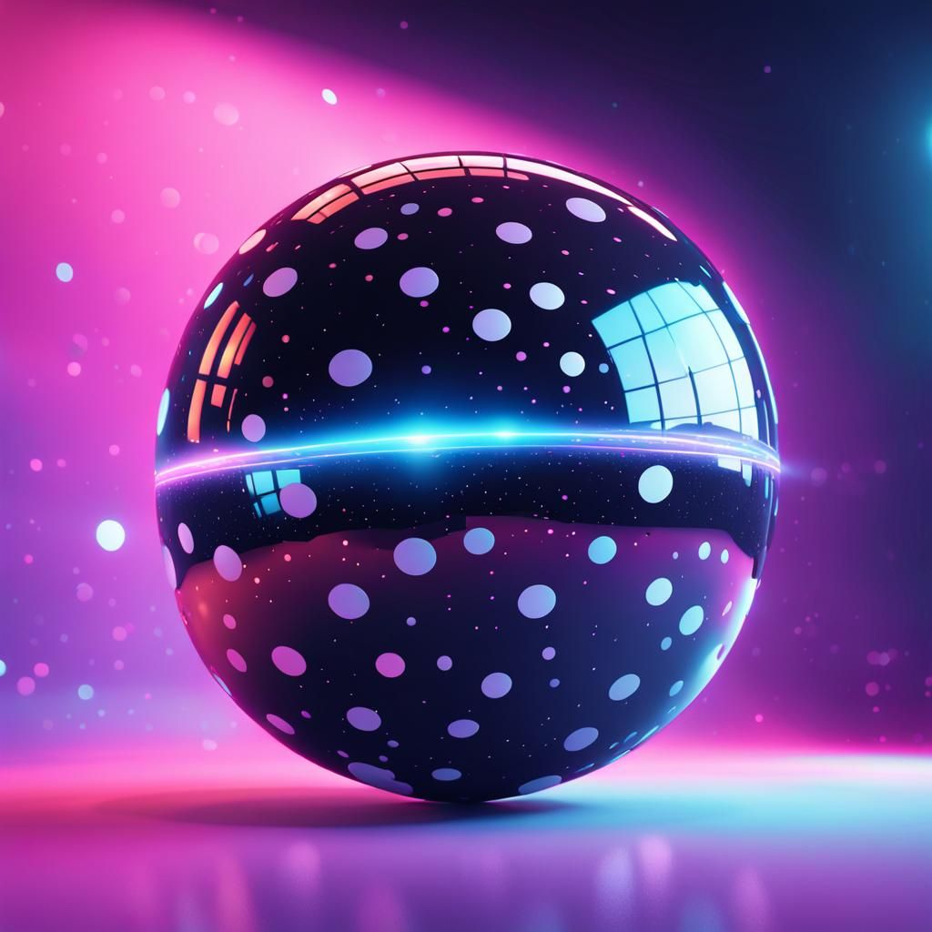 Polka Dot Sphere in Futuristic Zero-Gravity