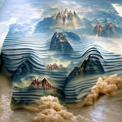 Heavenly Landscape with Water Mountains