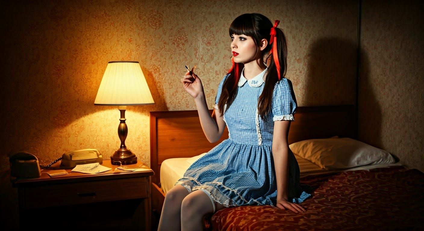 Motel Room Enigma: A Haunting Portrayal in 16mm