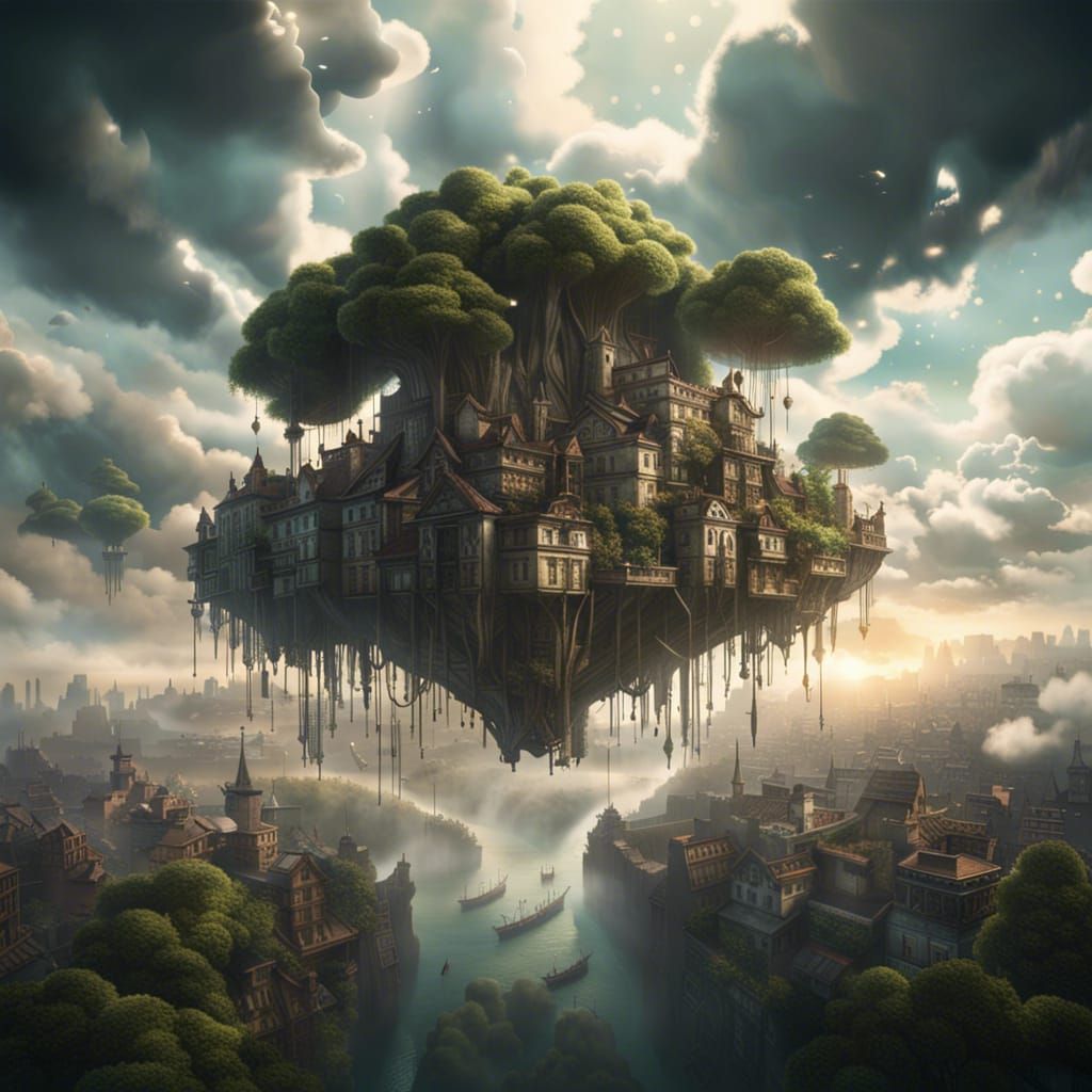 Floating City in the Sky: Digital Matte Painting