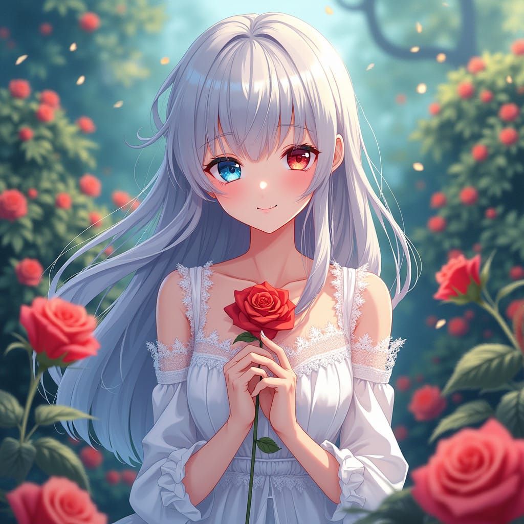 Ethereal Princess in a Vibrant Garden