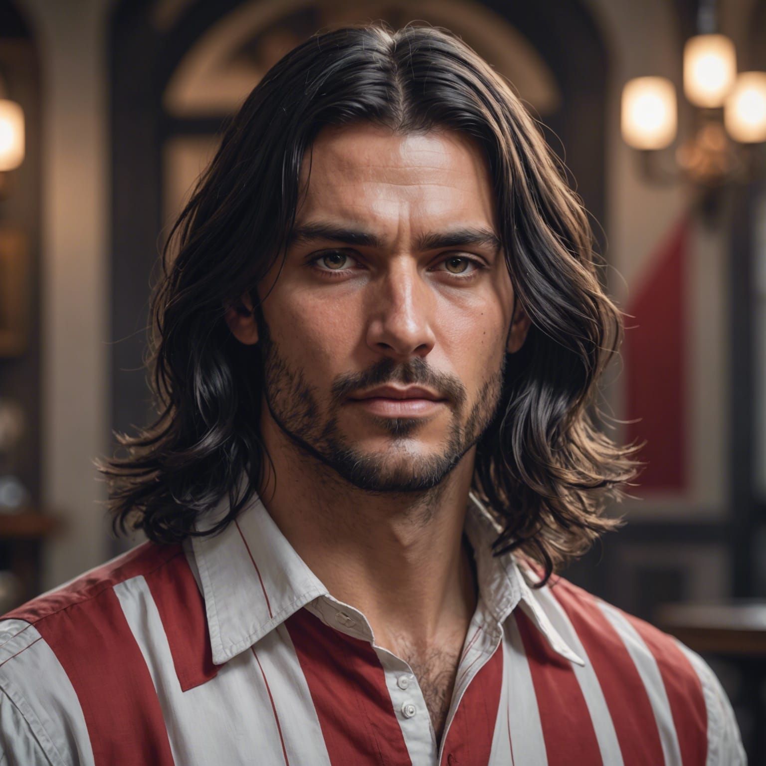 Detailed Portrait of a Handsome Man in Digital Art Style