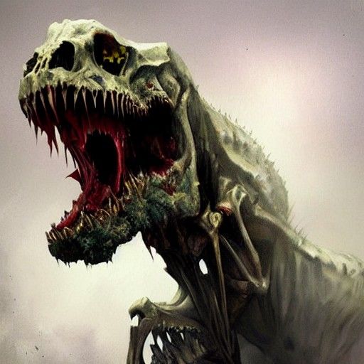 Sinister Skeletal Zombie T-Rex