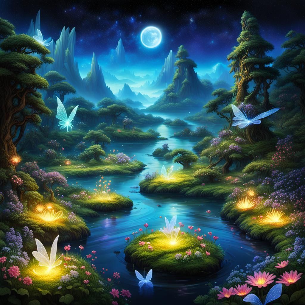 Mystical Fairy Island: Lush 3D Digital Art