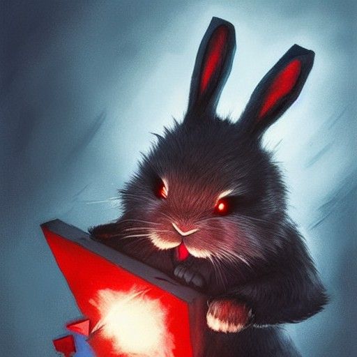 Sinister Bunny Versus Angry Cylinder Digital Art