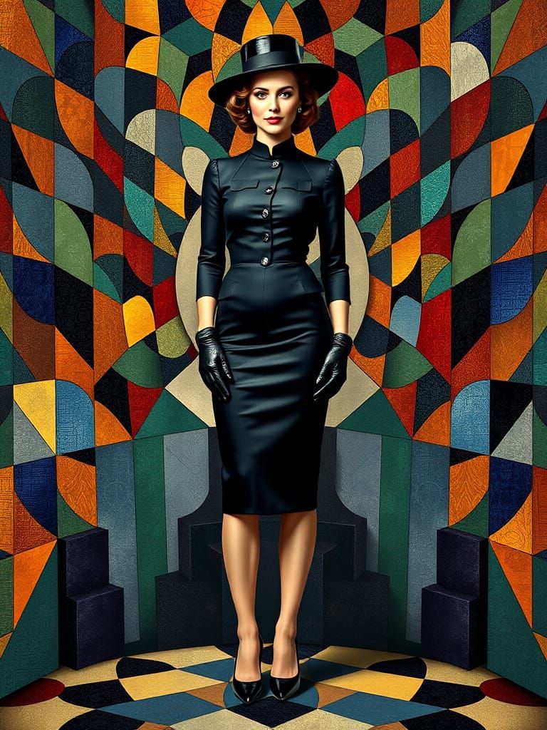 Confident Woman in Opulent Art Deco Style