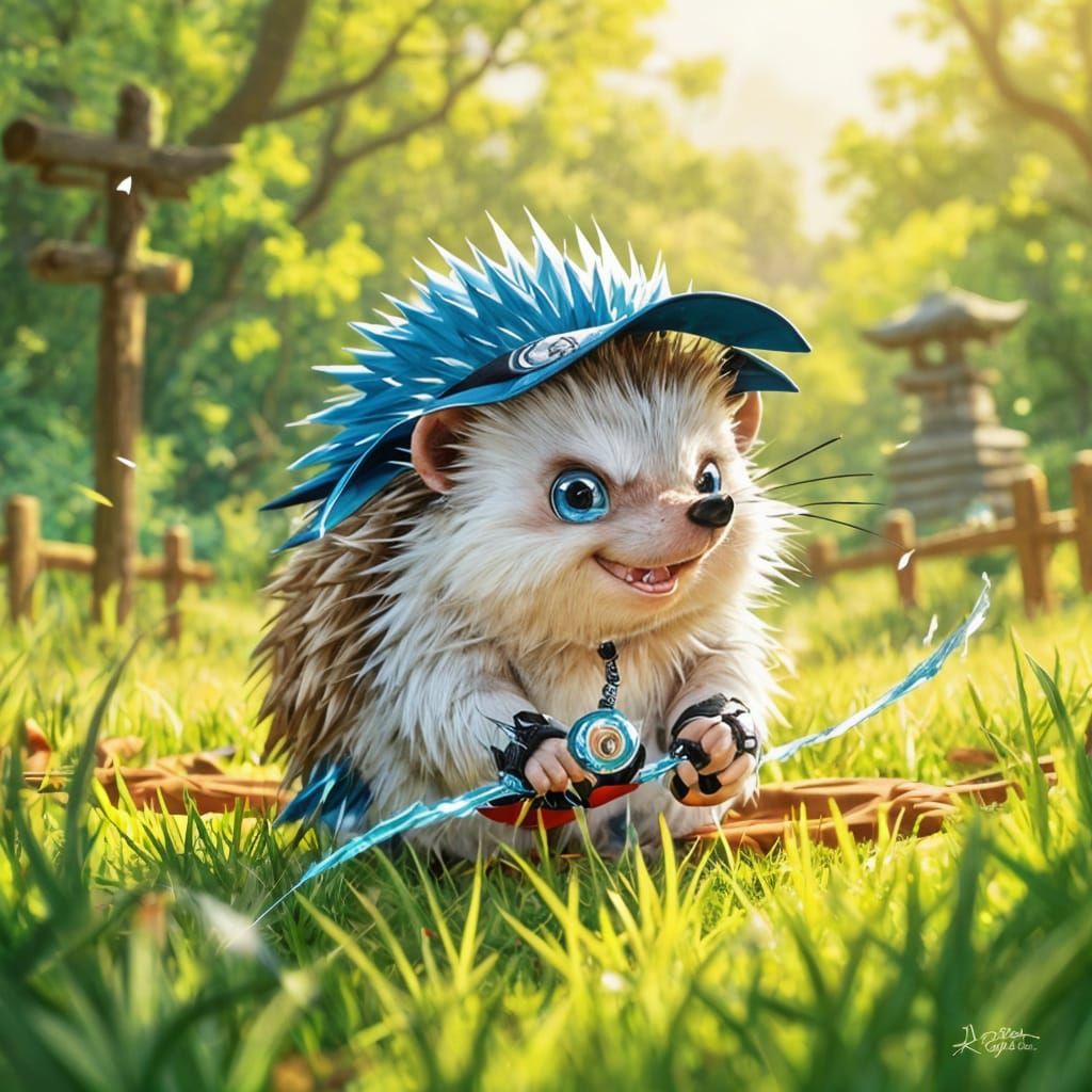 Anime Hedgehog Ninja with Rasengan, Naruto Style
