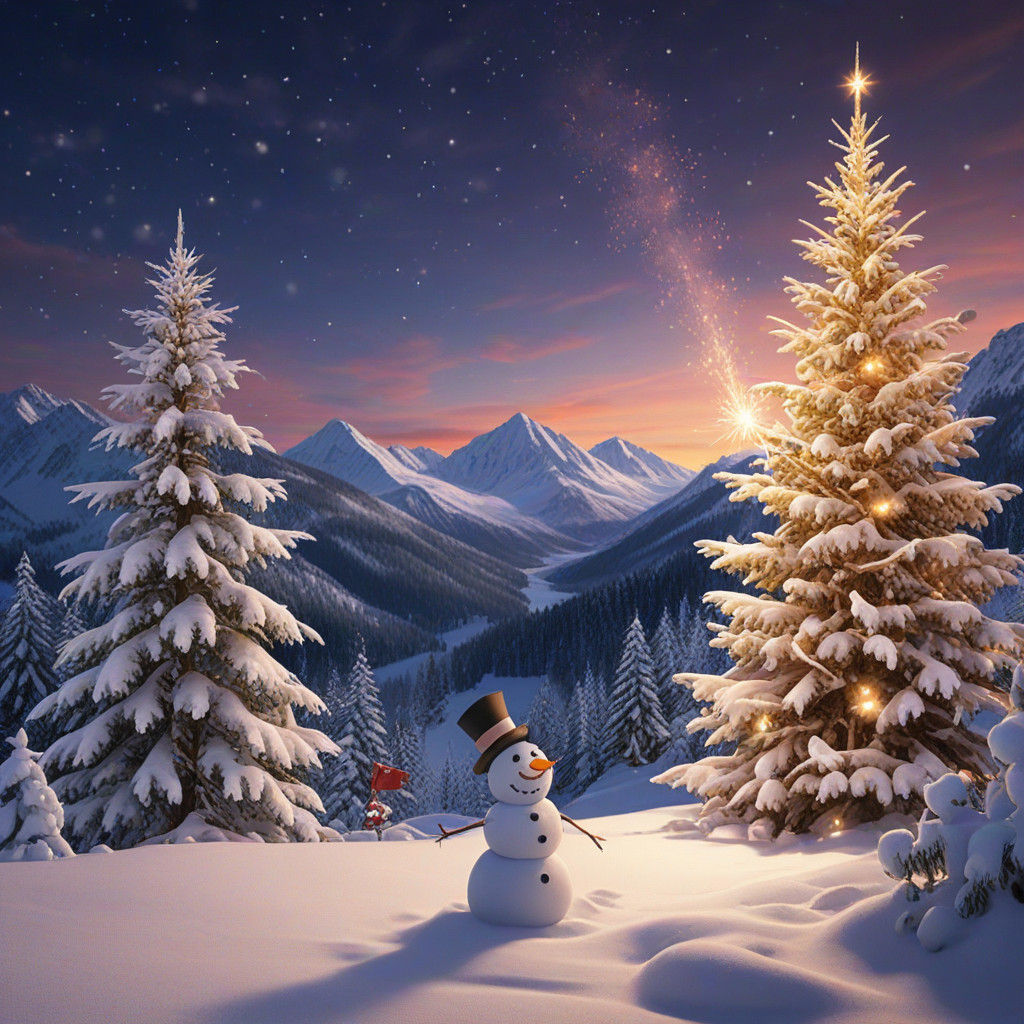 Disney-Inspired Christmas Whimsy: Snowy Mountains and Sparkl...