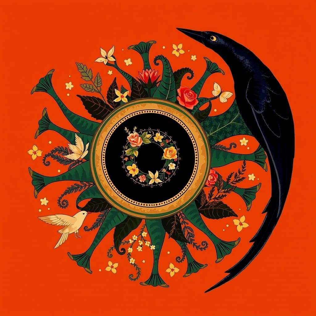 Opulent Masterpiece with Triadic Colors and Whimsical Sensua...