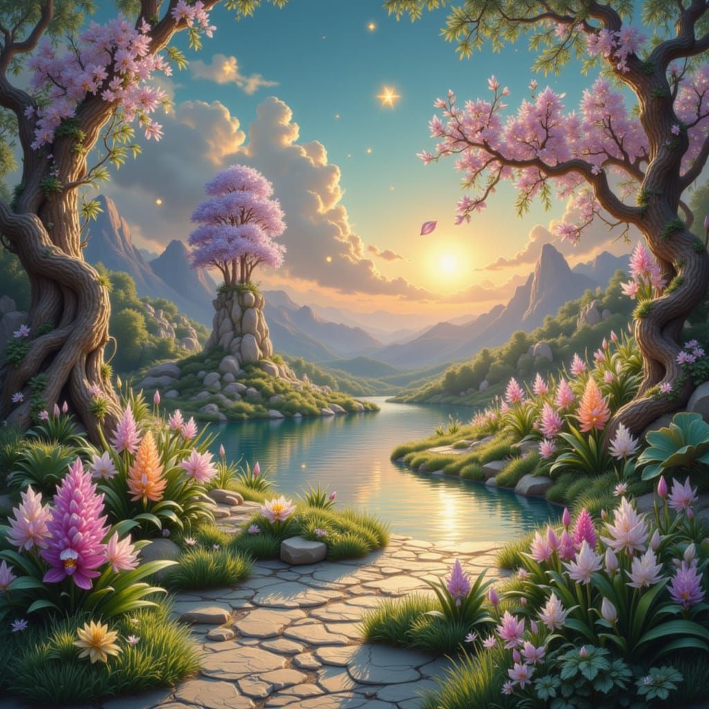 Surreal Landscape with Hidden Faces