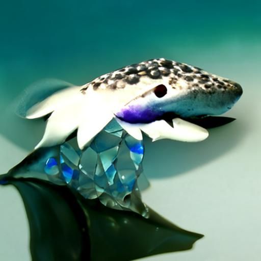 Shark with dragon scales, magical, magical ocean, blueberry skin color