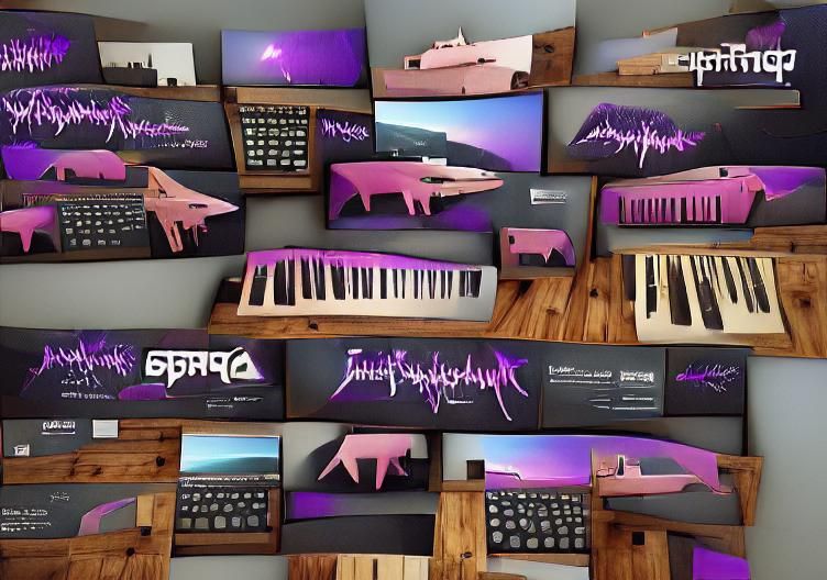 Synthesizer Wall Digital Art with Moog and Jupiter-8