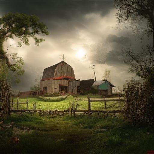 Epic Cinematic Farm Digital Matte Painting