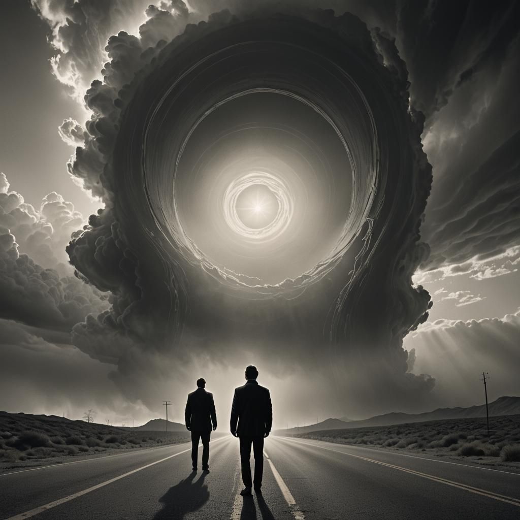 Twilight Zone Surrealism: Portal in Moody Noir Lighting