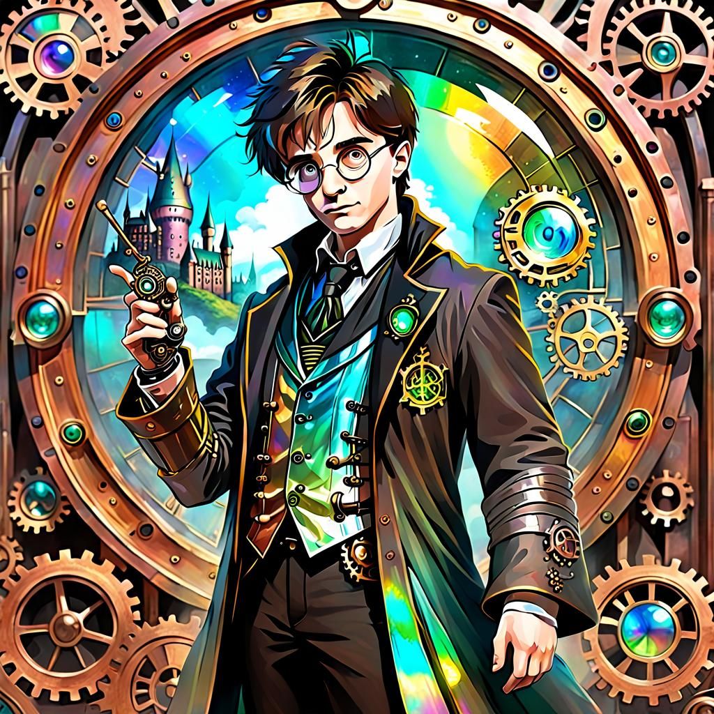 Steampunk Harry Potter with Iridescent Accents