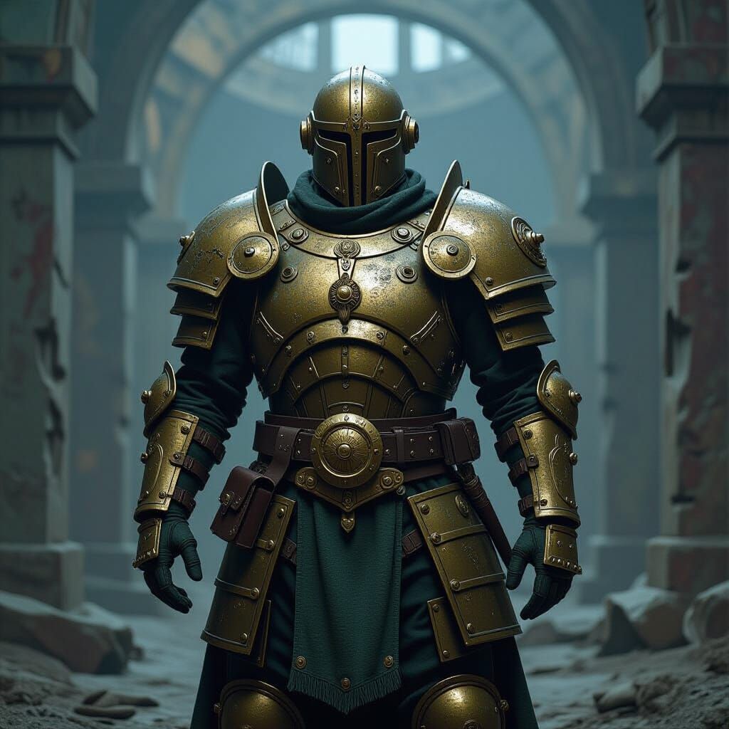 Dwemer Soldier in Ancient Ruin as Digital Art