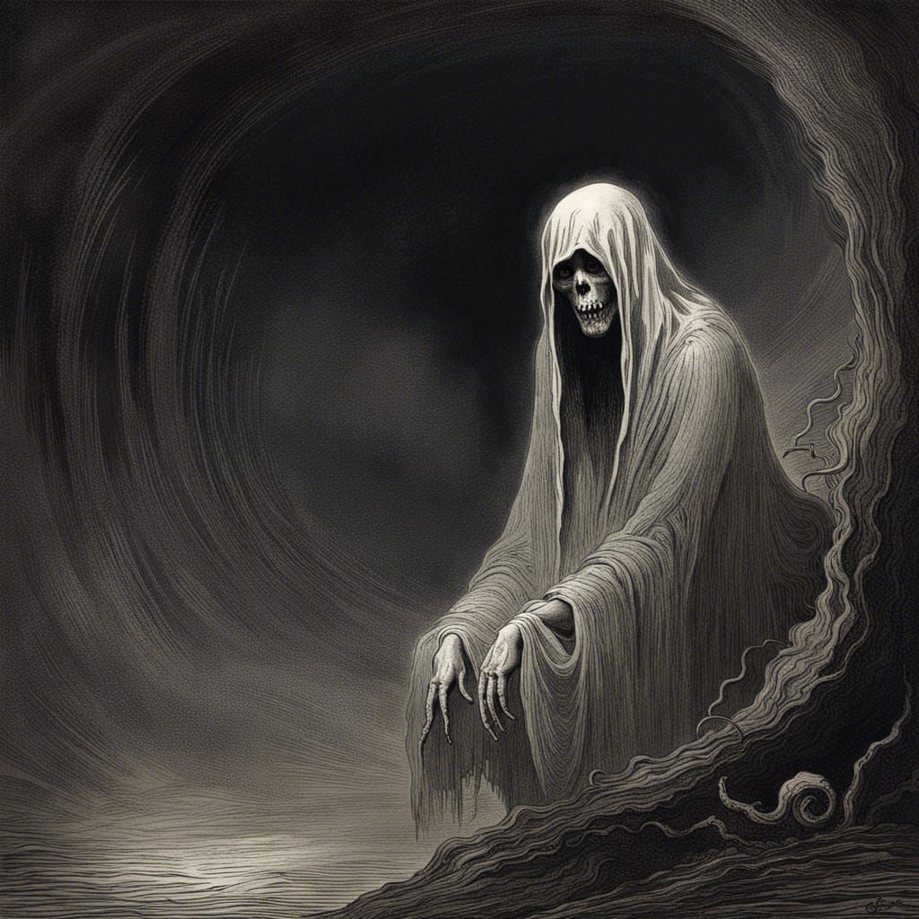 Ghost Face Horror in Dorรฉ Style