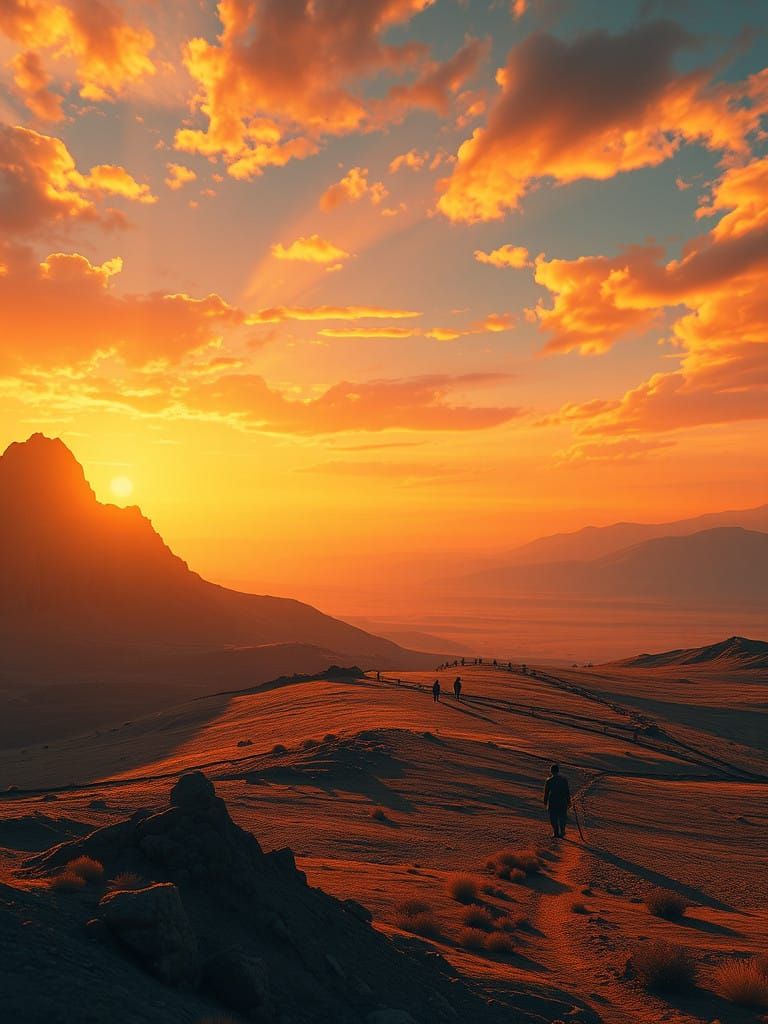 Golden Horizon of Sorrow, a Haunting Landscape