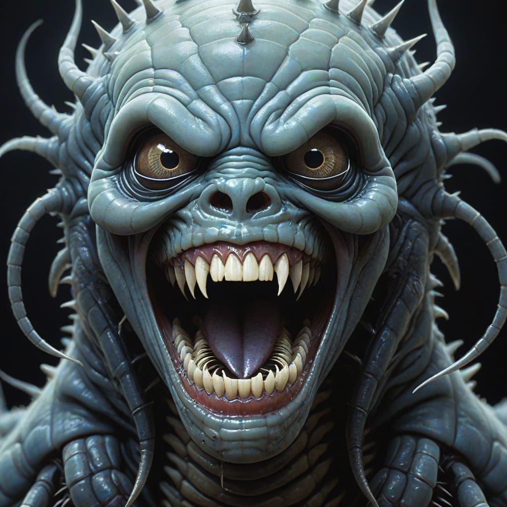 Maggot Larva with Sharp Teeth