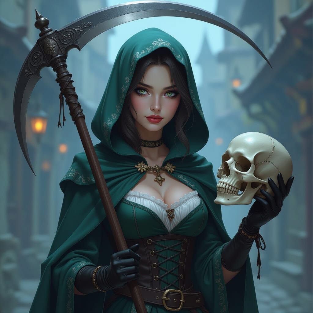 Dark Fantasy Velvet Servant with Severed Head