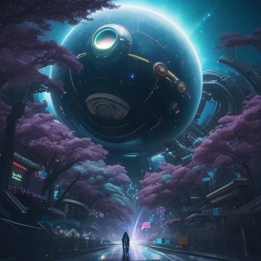 Alien Family's Space Rollercoaster Ride in Anime Style