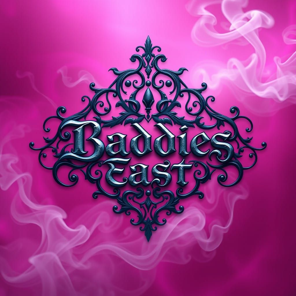 Elegant Gothic Logo in Mystical Pink Haze