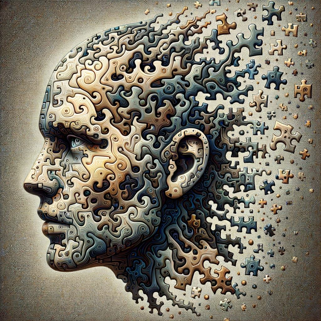 Abstract 3D Face Puzzle in 4 Dimensions