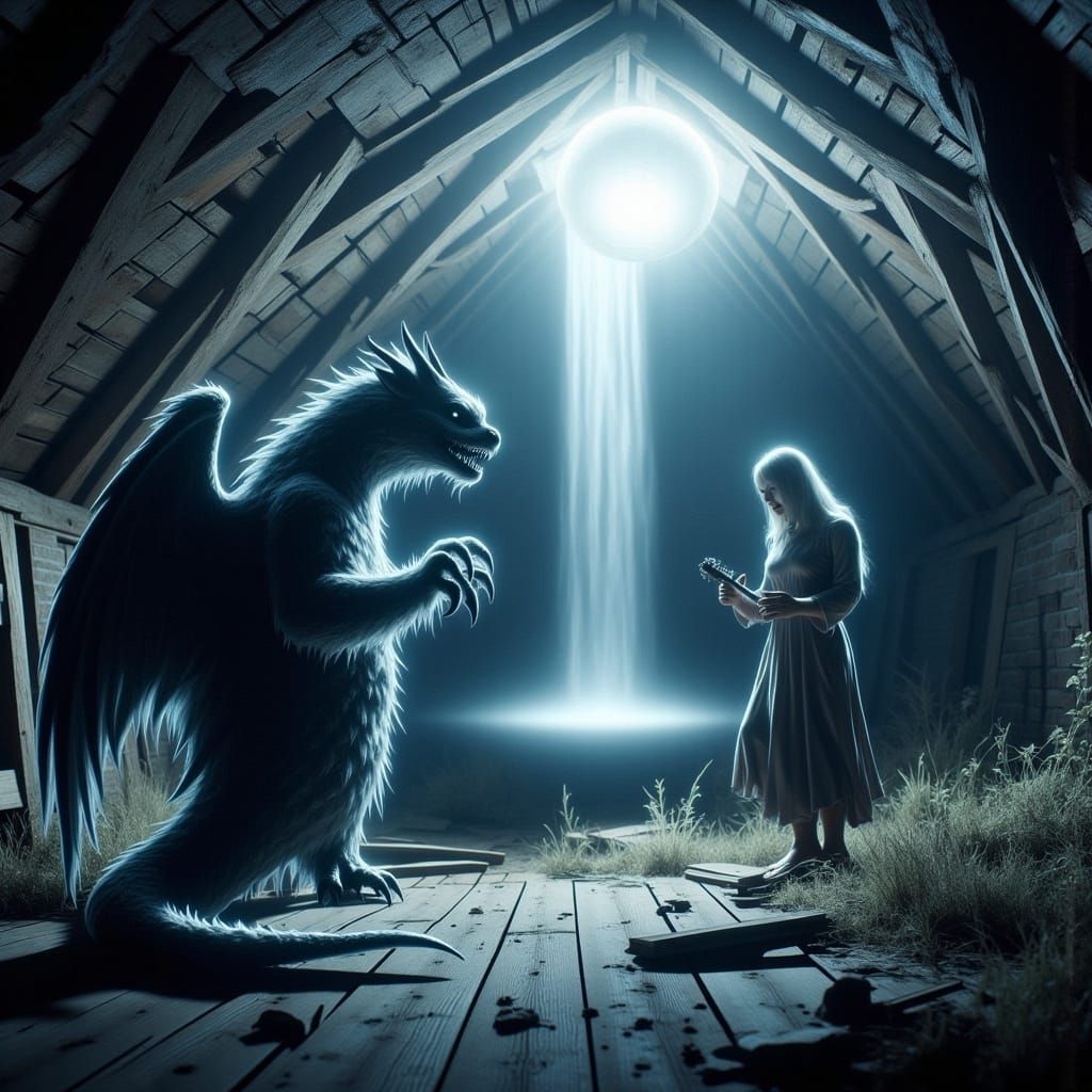 Human-Dragon Band Plays by Waterfall: Digital Matte Painting