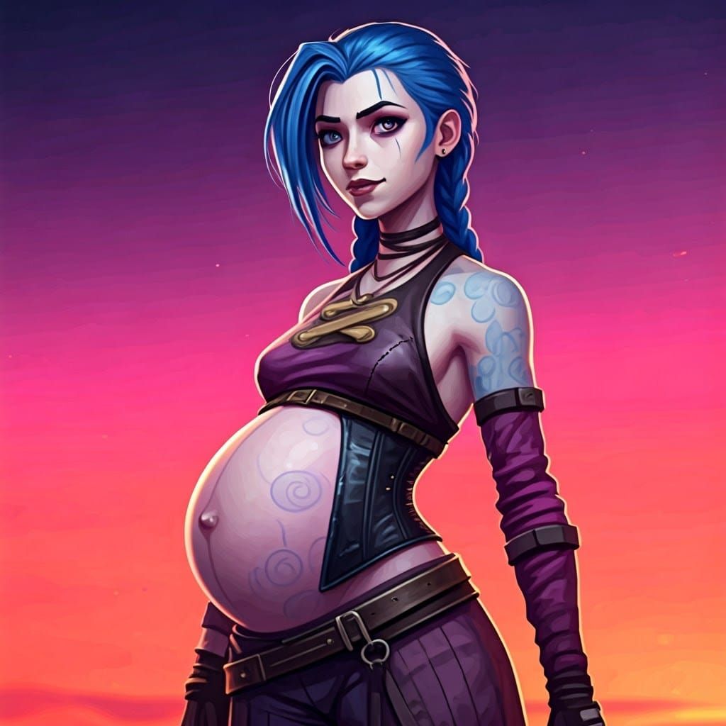 Pregnant Jinx, Cyberpunk Concept Art