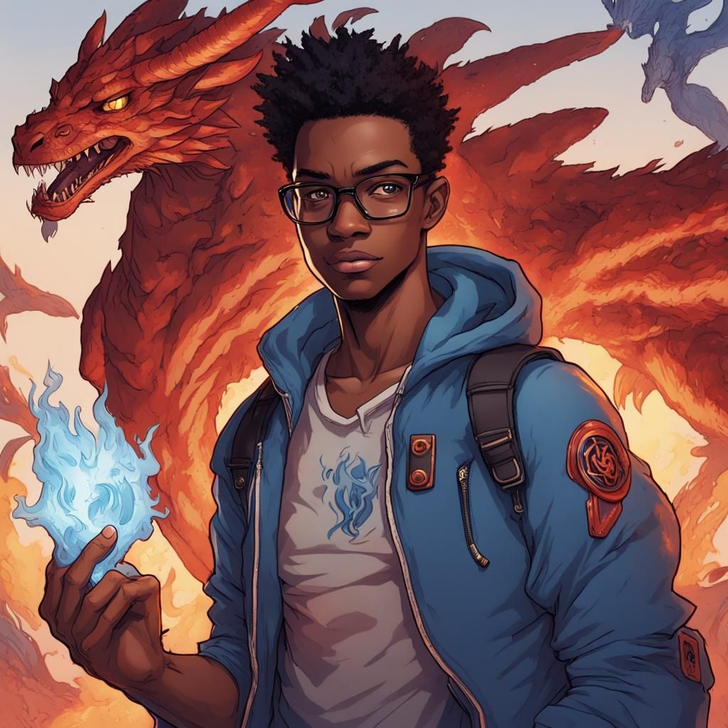 Fiery Dragon Pets in Comic Book Art