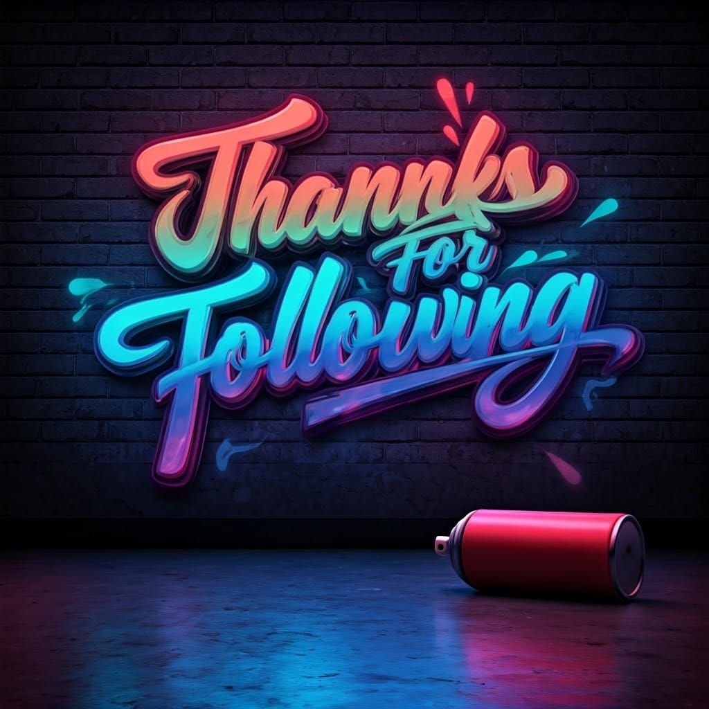 Neon Graffiti Art: Thanks For Following