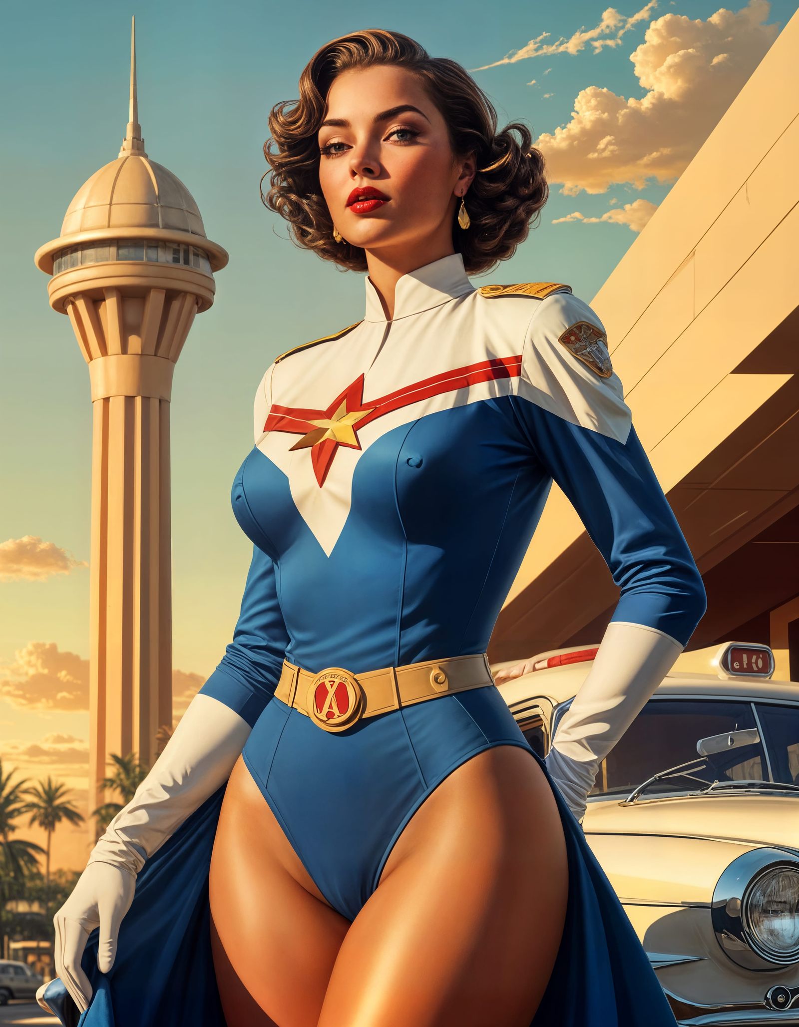 Nicaraguan Superhero Goddess in Vintage Style