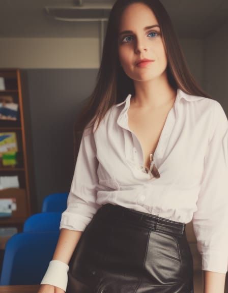 Classroom Beauty: Polaroid Style Portrait of Teacher